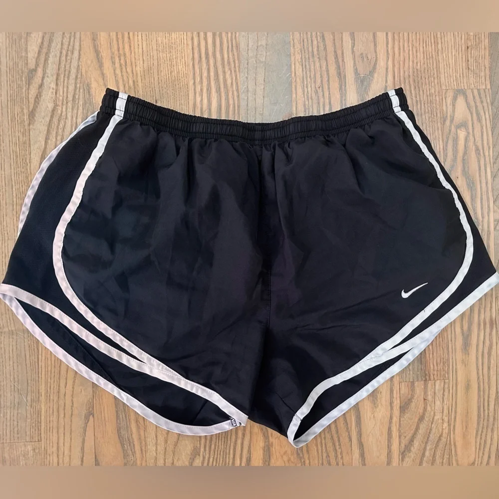Nike Women's Black and White Athletic Shorts